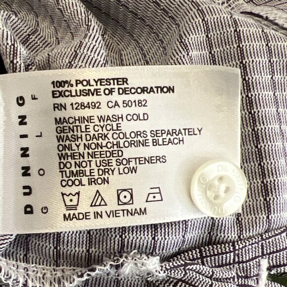 Dunning Golf Shirt Polo Sz L 100% Polyester Long (34”) Easy Care - Picture 7 of 7